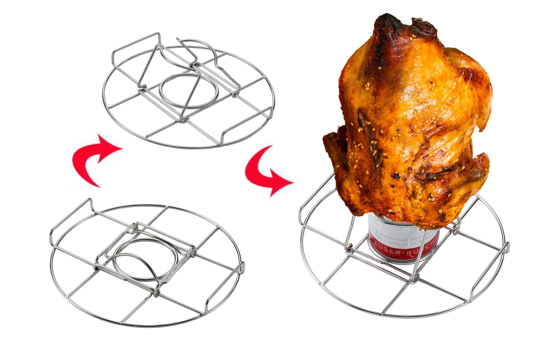 ビア缶チキンスタンド ステンレス製 折りたたみ式 BBQ-19