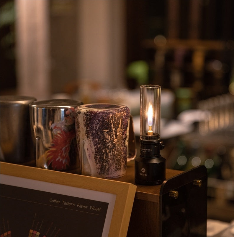 キャンドルガスランタン CNC削り出しブラック BKT-1D