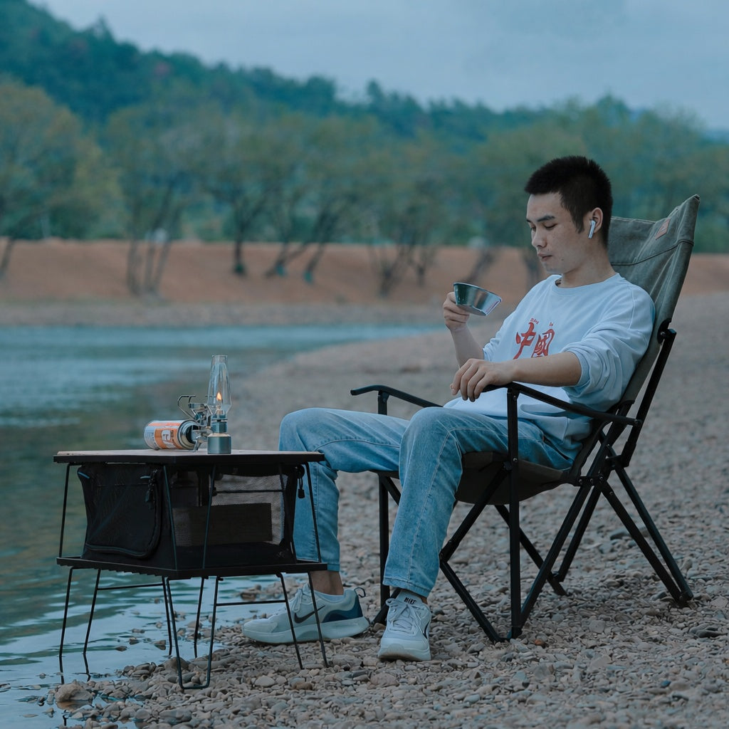 ハイバックチェア 焚き火に強いコットン生地 F-1001C-H