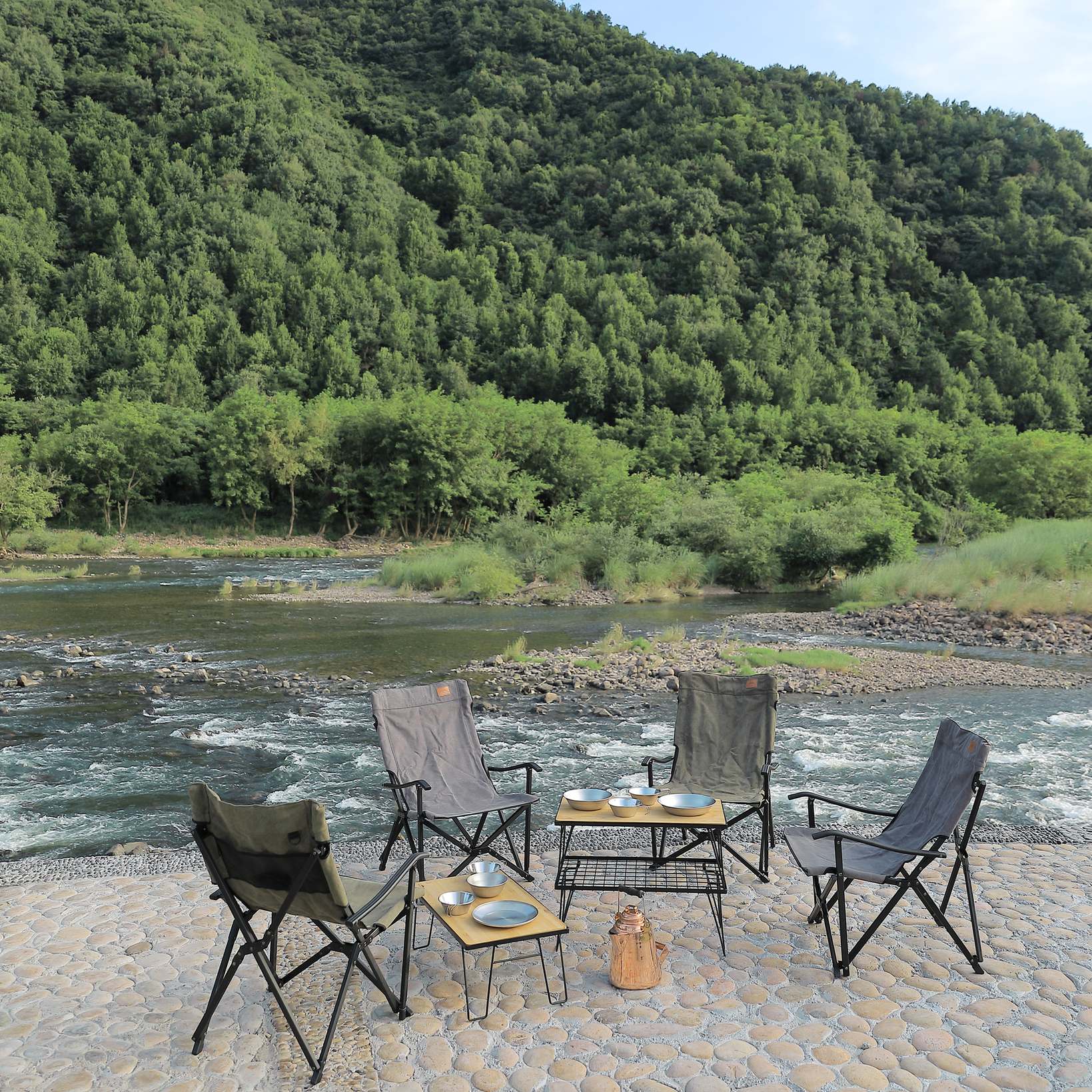 焚き火ローチェア 火の粉に強いコットン帆布 F-1003C-K