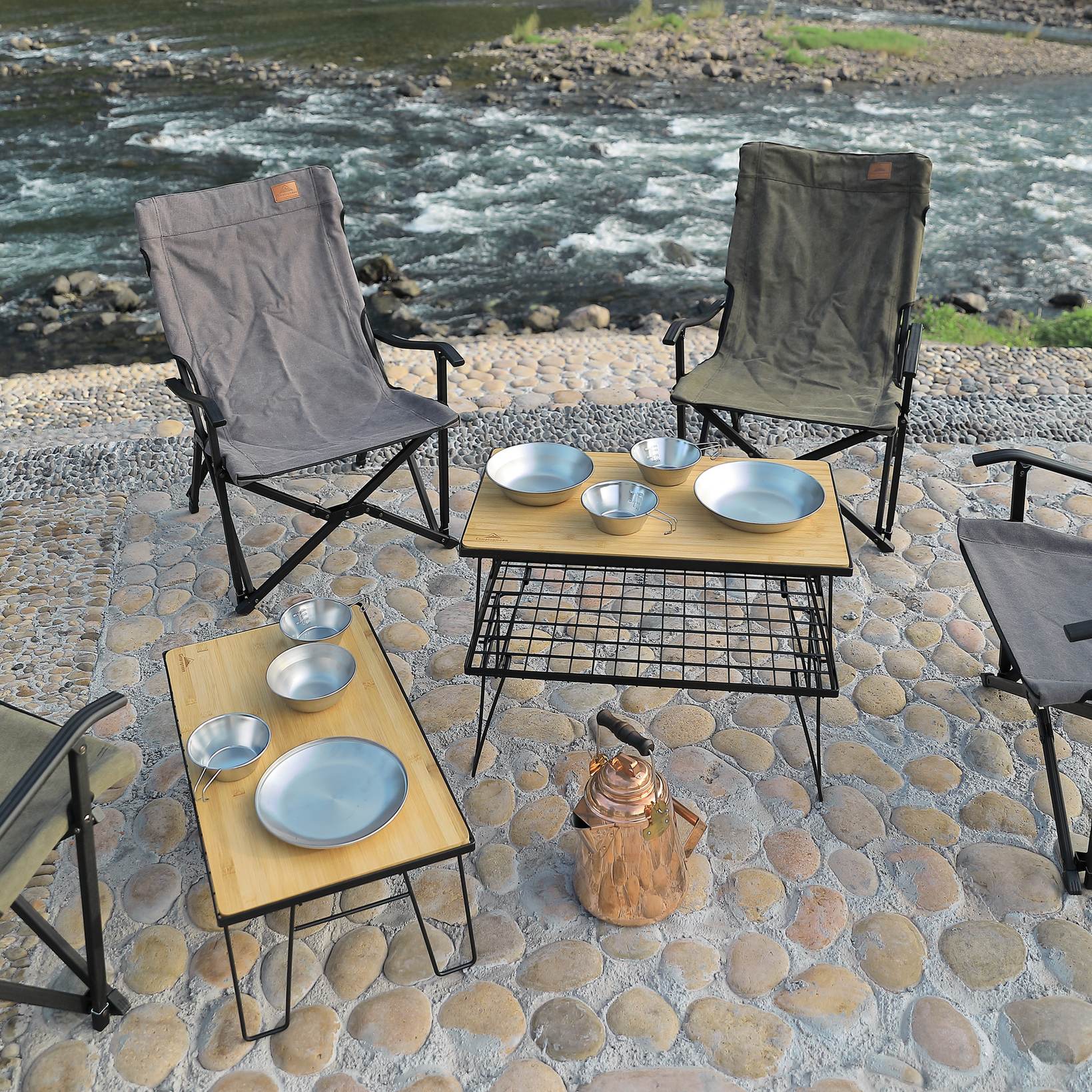 焚き火ローチェア 火の粉に強いコットン帆布 F-1003C-K