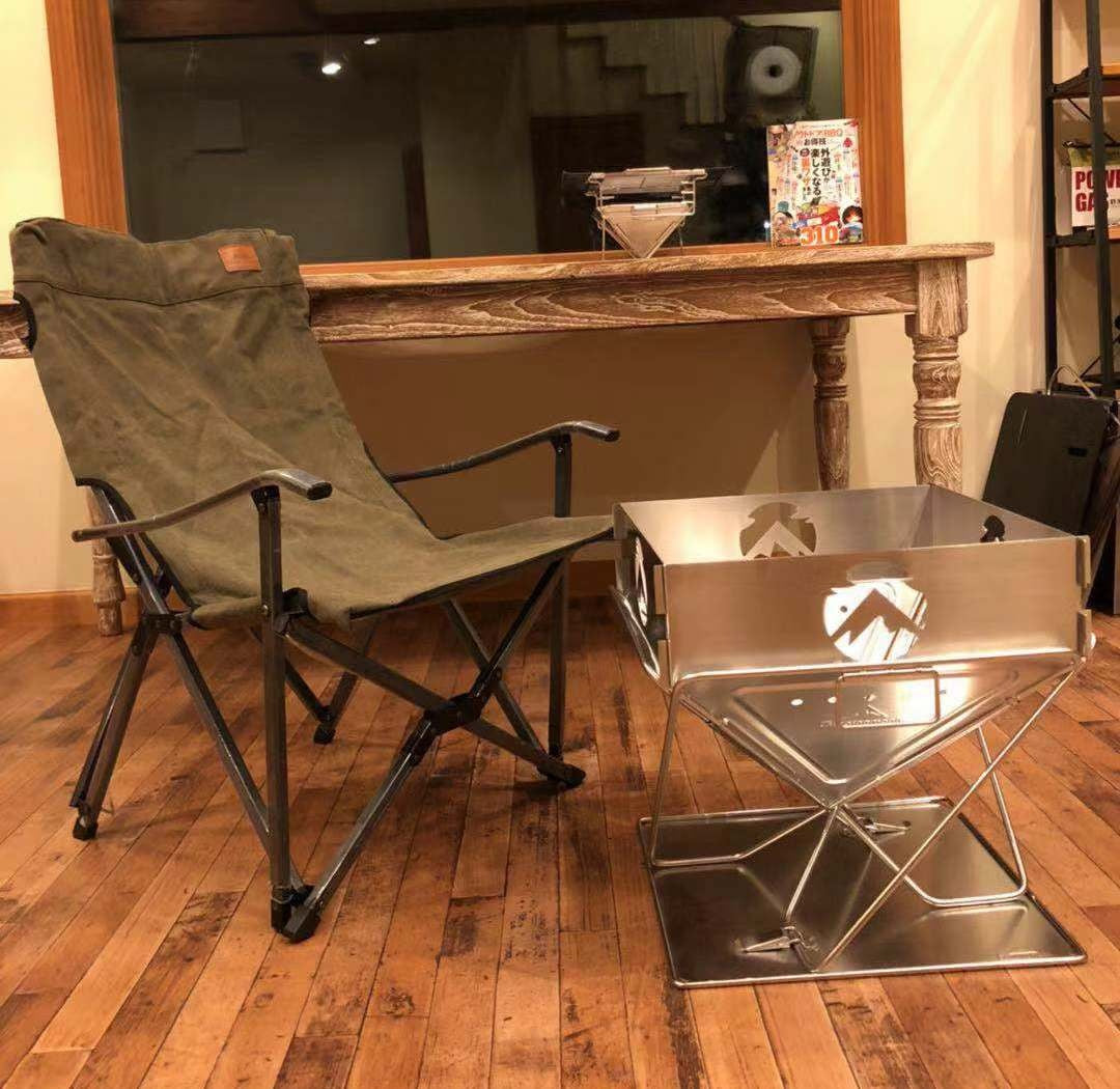 焚き火ローチェア 火の粉に強いコットン帆布 F-1003C-K