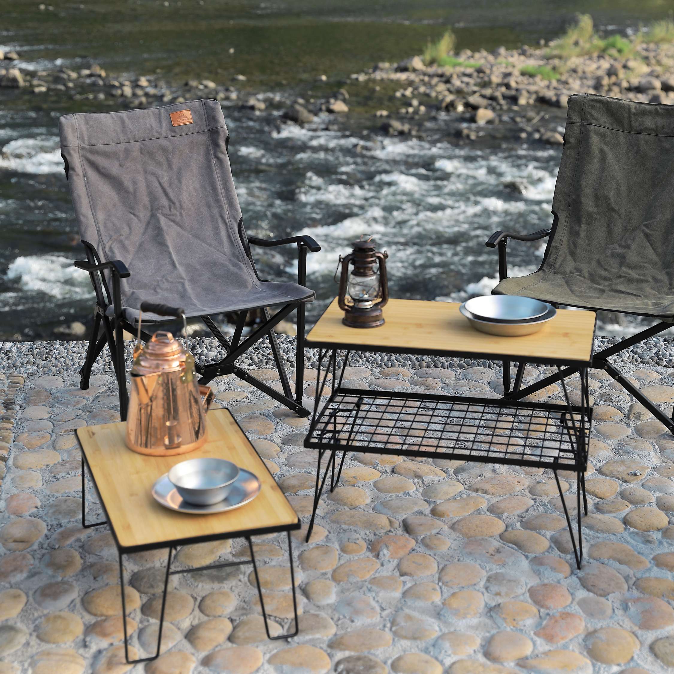 焚き火ローチェア 火の粉に強いコットン帆布 F-1003C-K