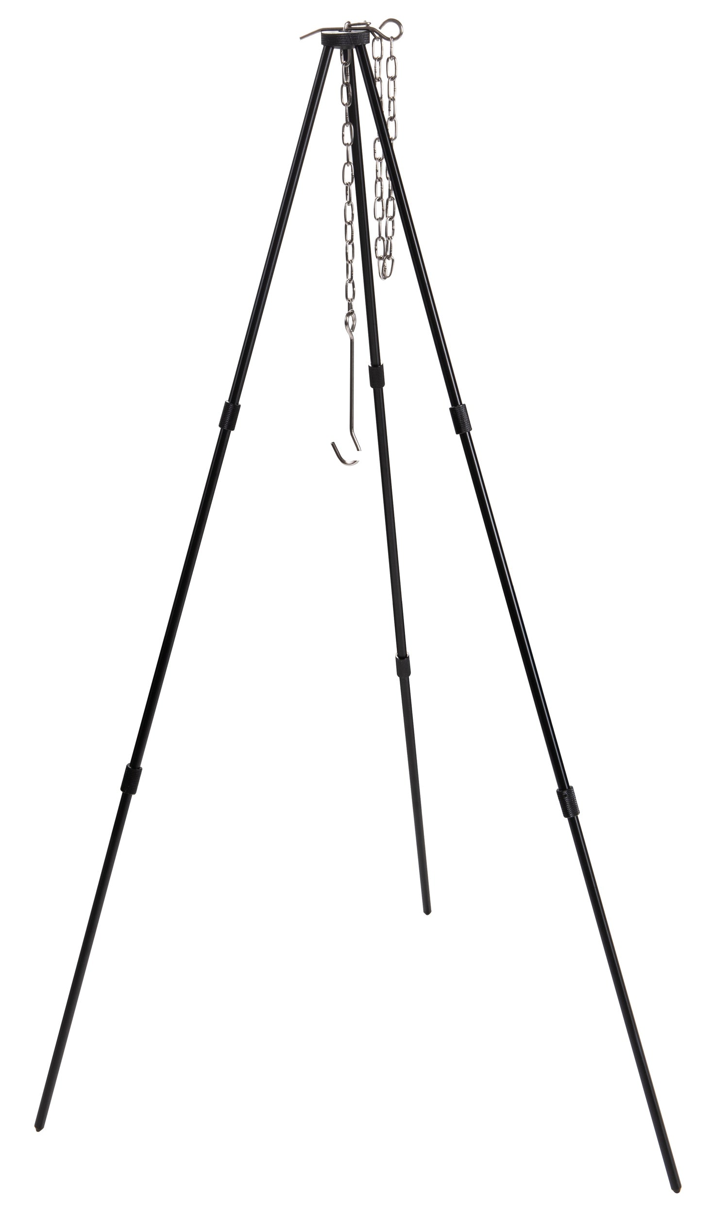 焚き火三脚スタンド アルミ製ブラック MS-080-BK