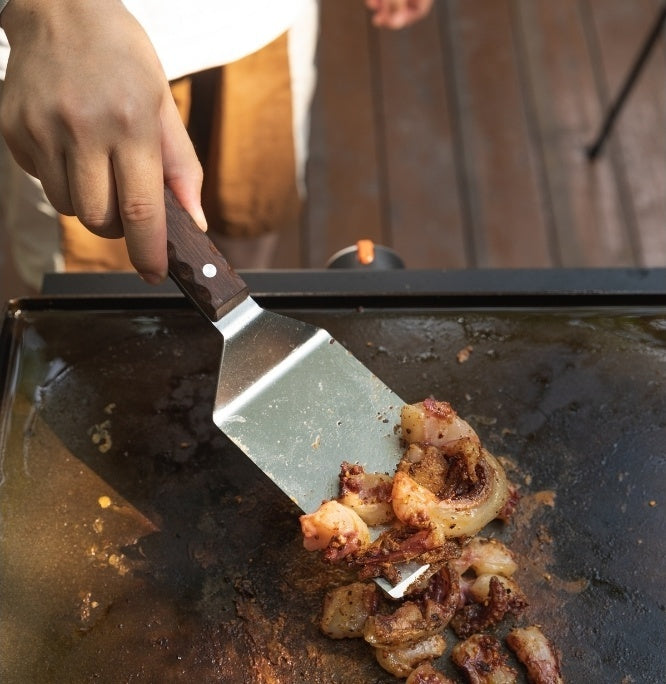 ステンレス製ターナー ワイド型 ローズウッド柄 MS-29