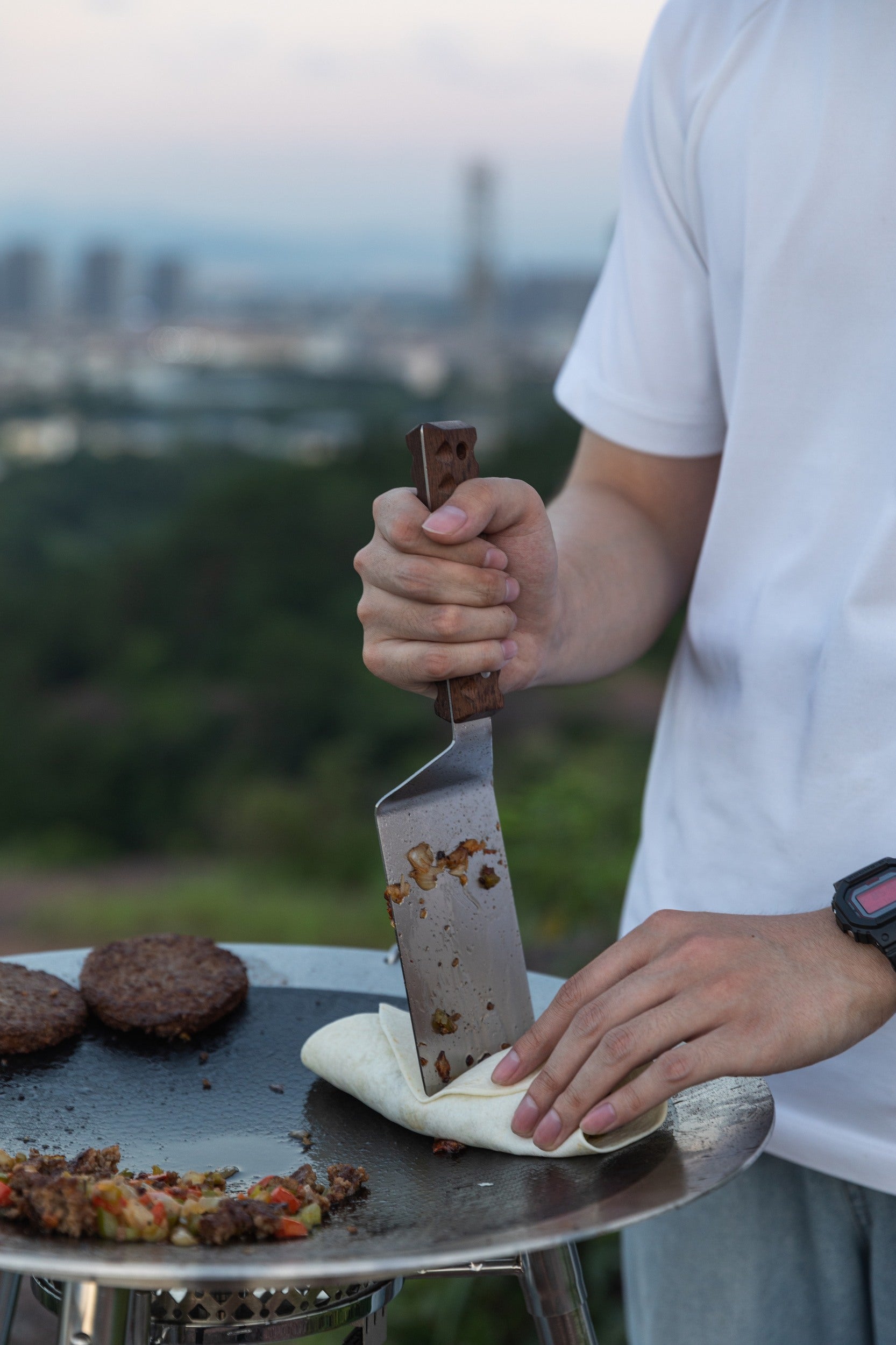 ステンレス製ターナー ワイド型 ローズウッド柄 MS-29