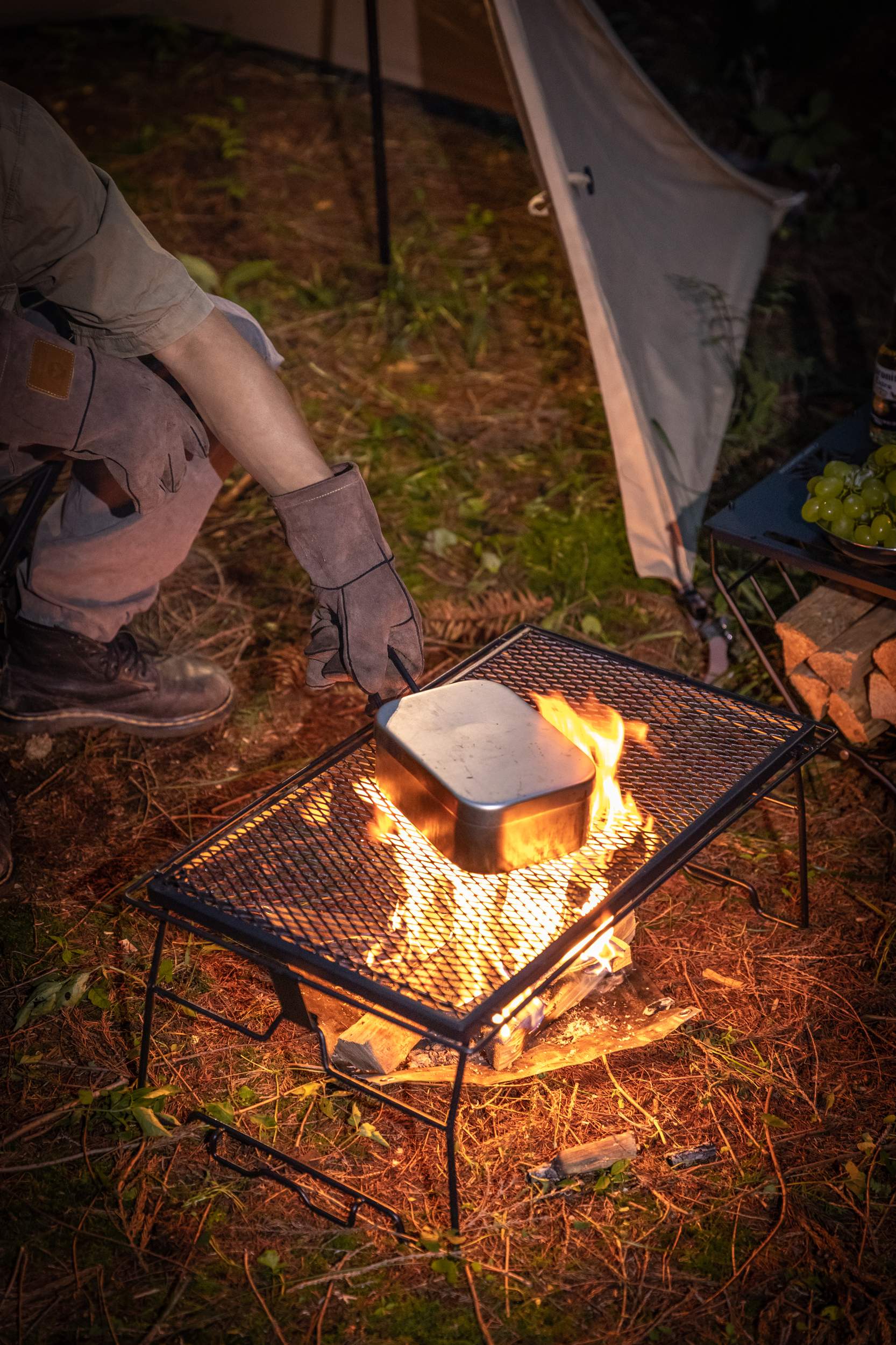 焚き火グローブ 牛革インナー着脱式 Q28