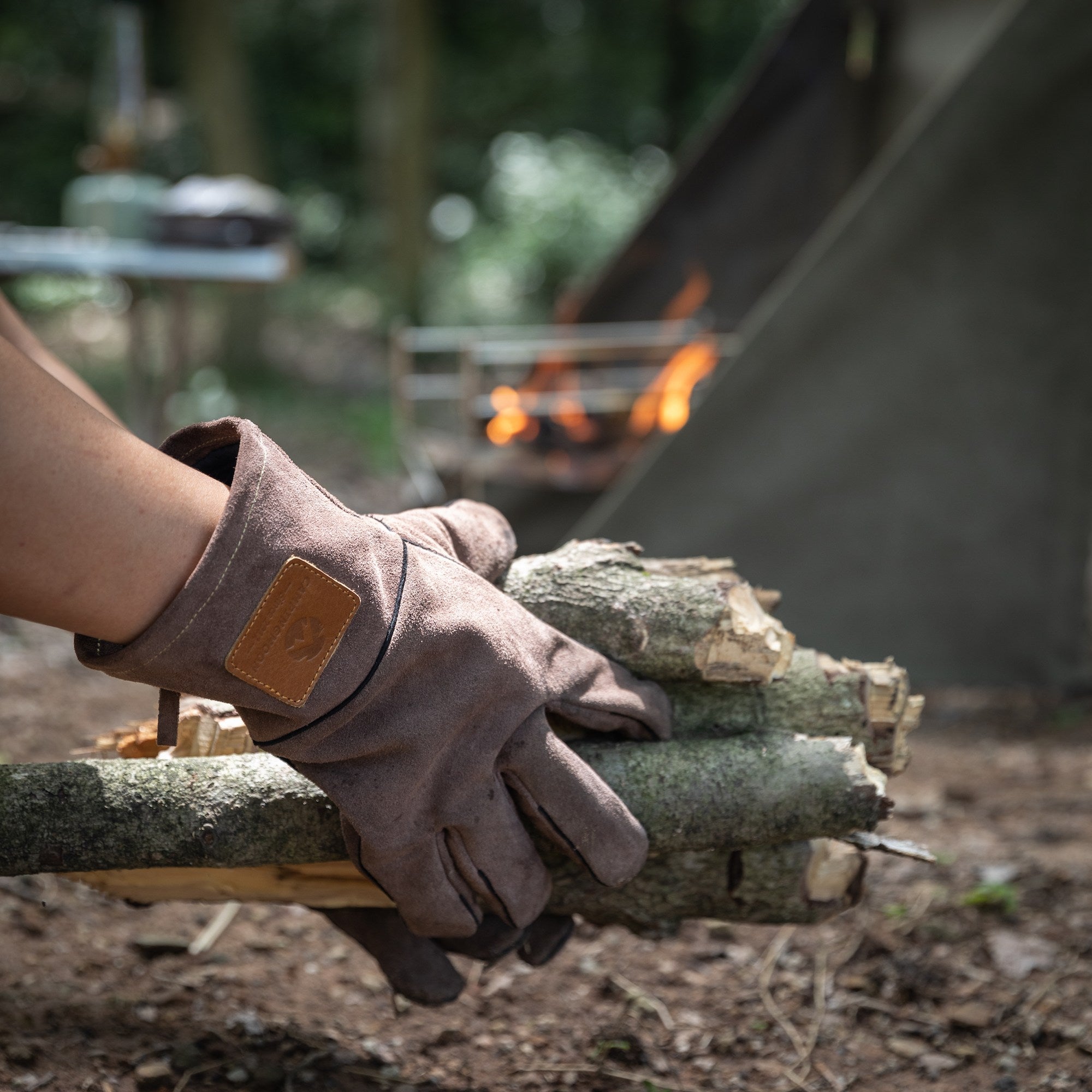 焚き火グローブ 牛革インナー着脱式 Q28