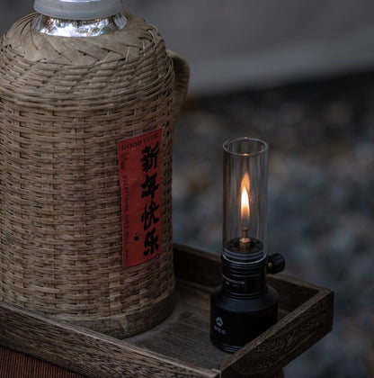 キャンドルガスランタン CNC削り出しブラック BKT-1D