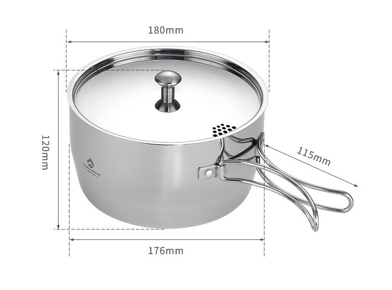 アウトドア片手鍋 3層鋼アルミクラッド CC-18