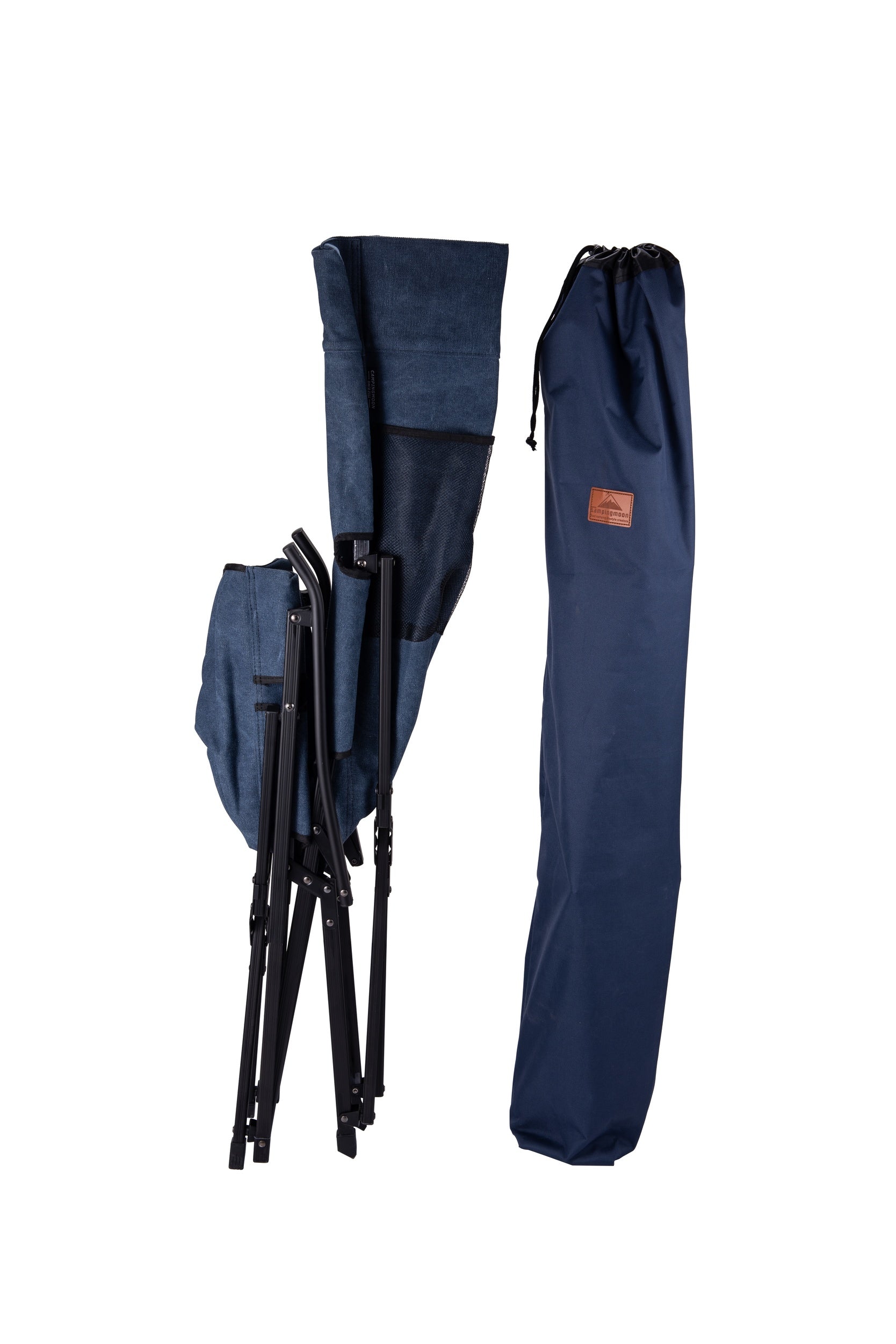 Campingmoon 焚き火ローチェア F-1002C-BL – ハイバックコットン仕様