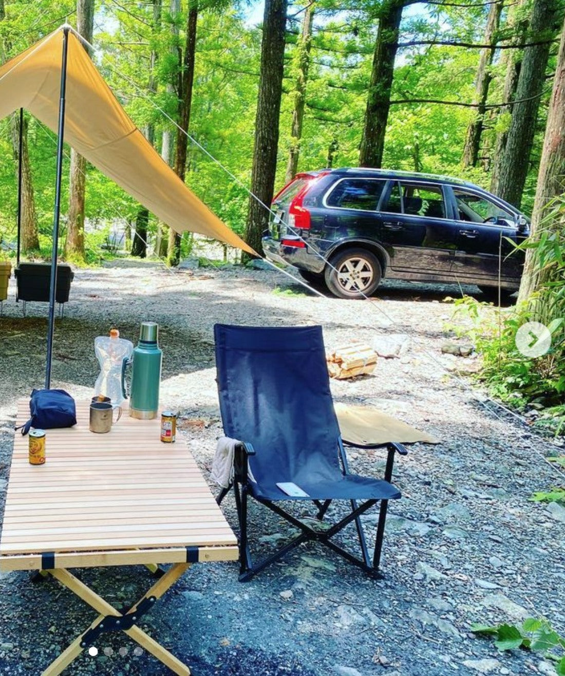 Campingmoon 焚き火ローチェア F-1002C-BL – ハイバックコットン仕様