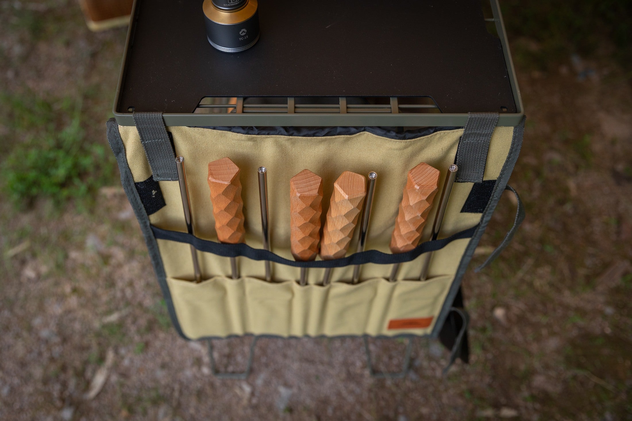 焚き火ロースティングスティック 分割式木製ハンドル MK-4