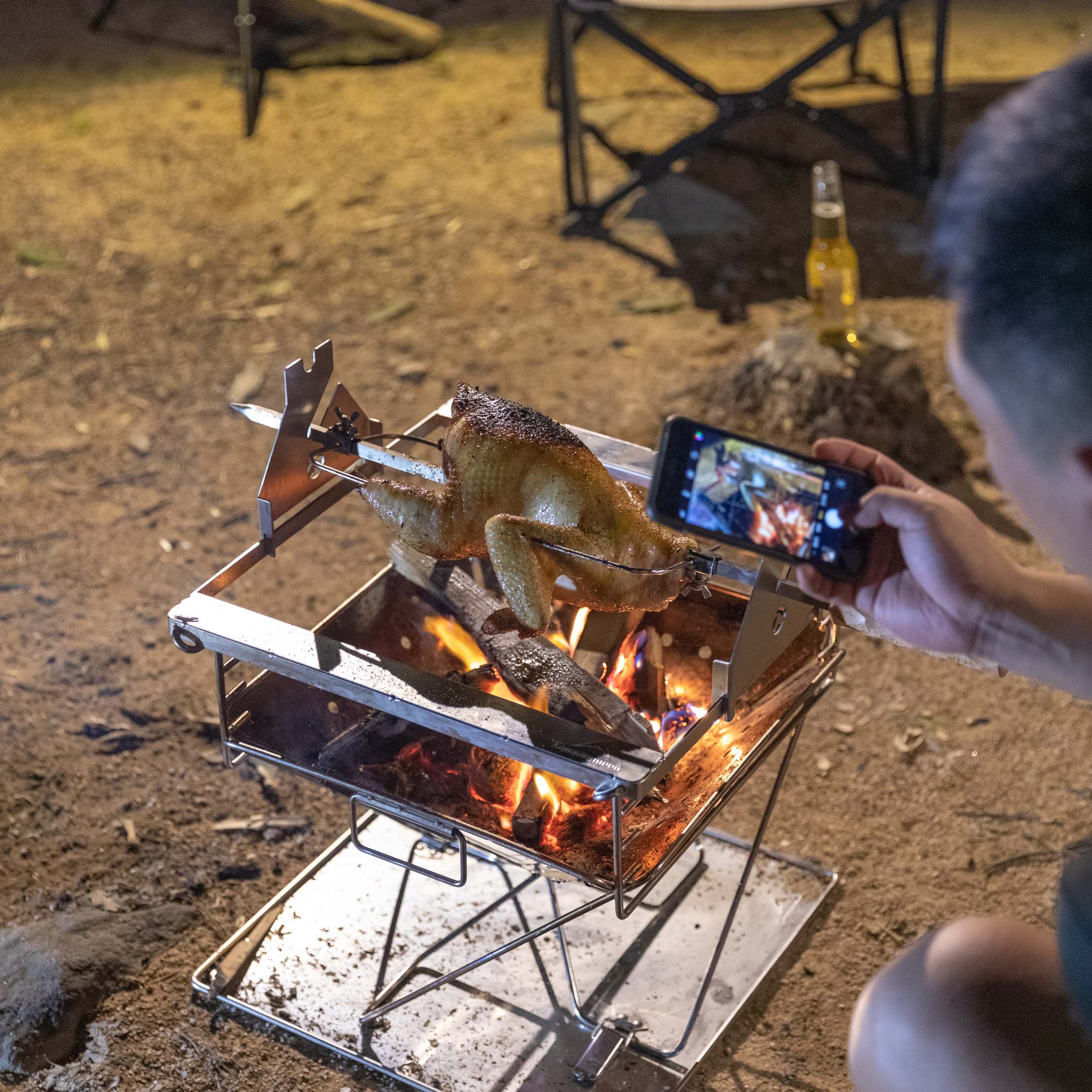 焚き火ロティサリーキット 高さ2段階調節 MK-60
