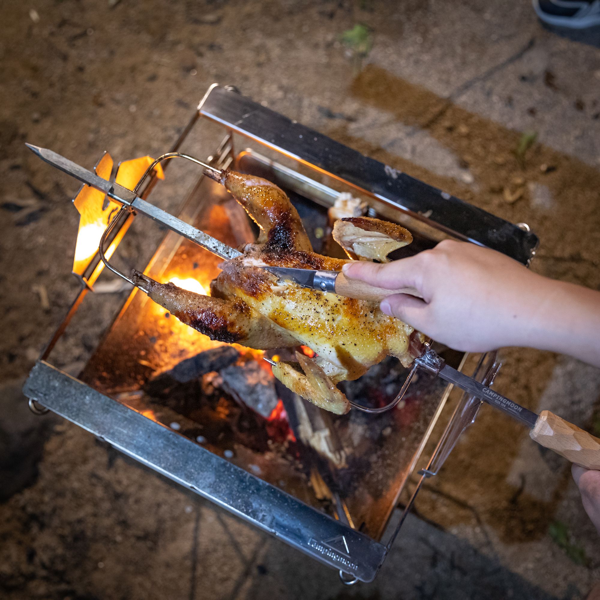 焚き火ロティサリーキット 高さ2段階調節 MK-60