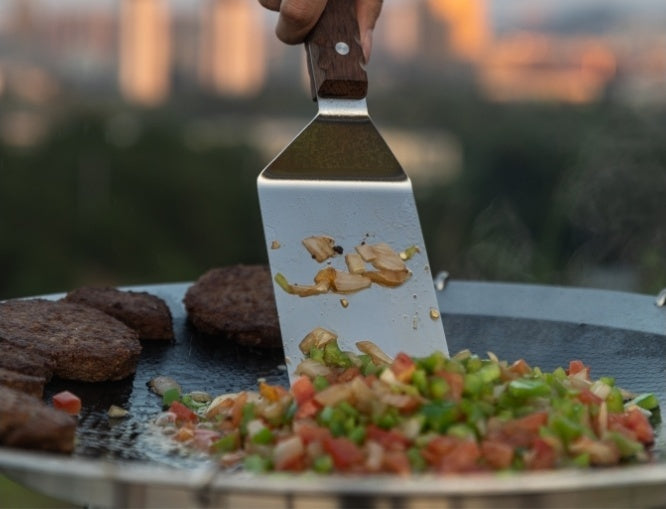 ステンレス製ターナー ワイド型 ローズウッド柄 MS-29