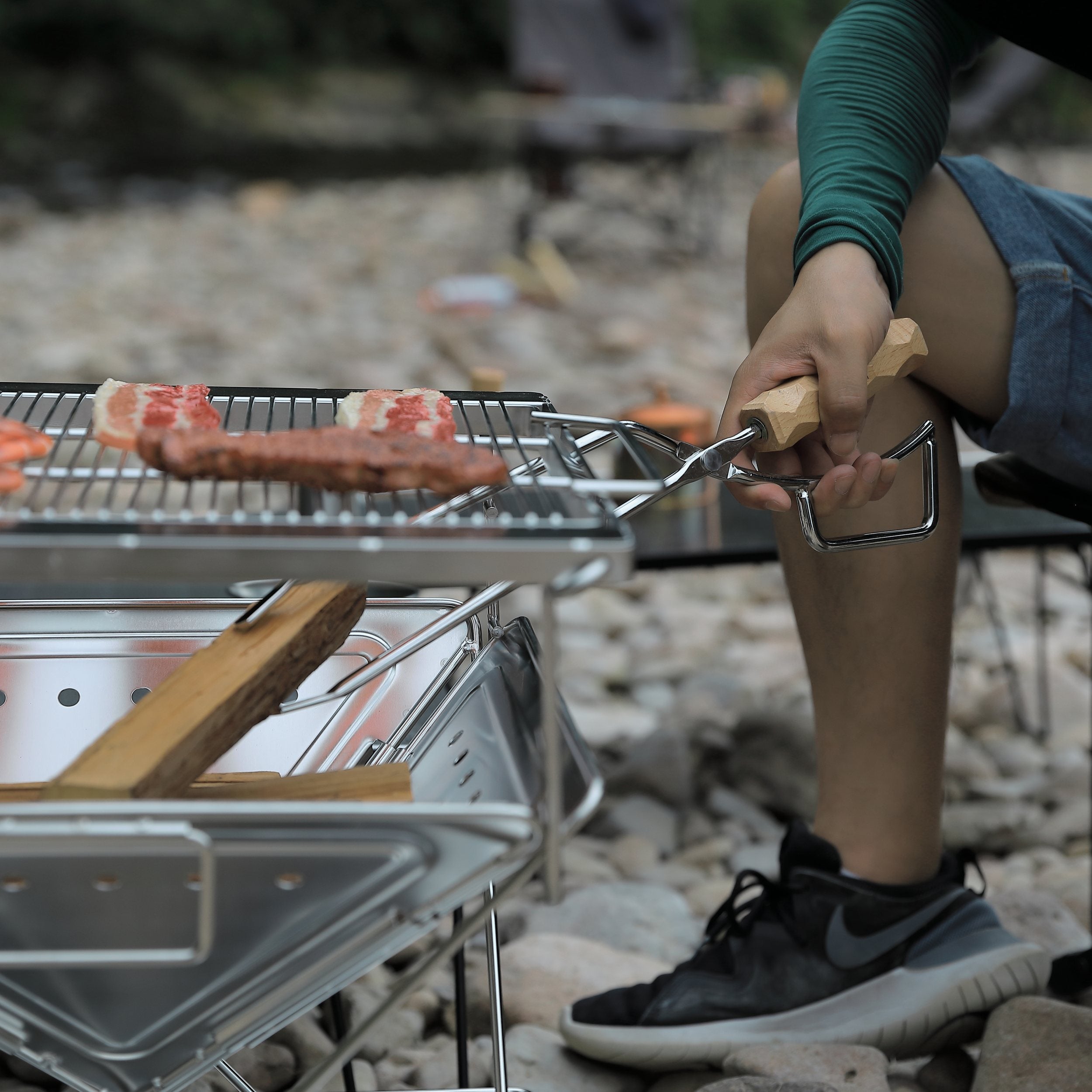 薪ばさみ 極太ステンレス丸棒 MS-42