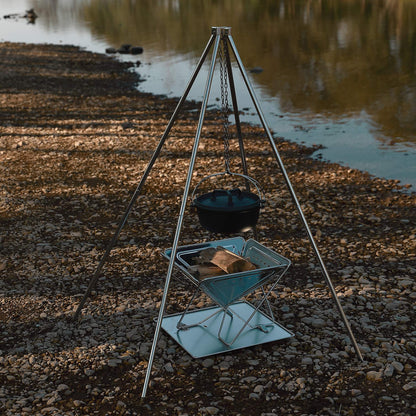 ファイヤープレイスタンド 4脚オールステンレス MT-130