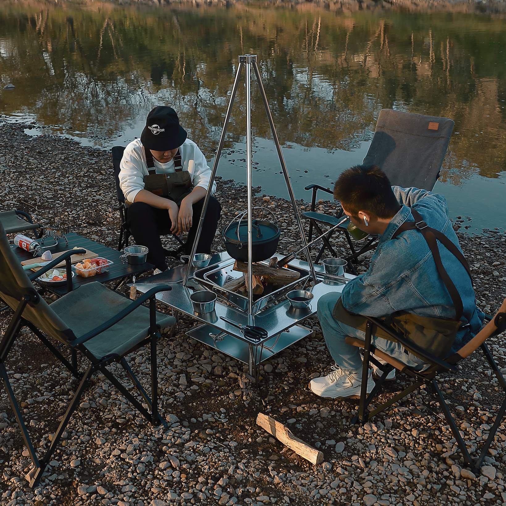 ファイヤープレイスタンド 4脚オールステンレス MT-130