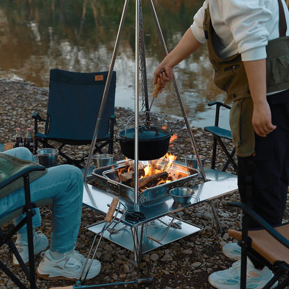 ファイヤープレイスタンド 4脚オールステンレス MT-130