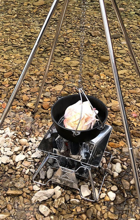 ファイヤープレイスタンド 4脚オールステンレス MT-130