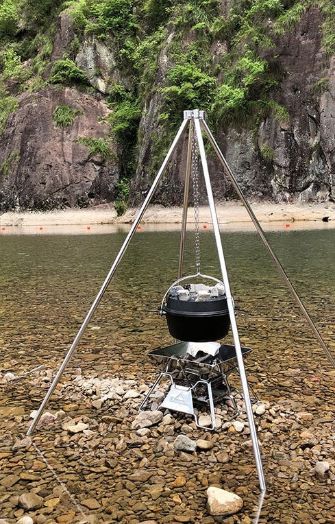 ファイヤープレイスタンド 4脚オールステンレス MT-130