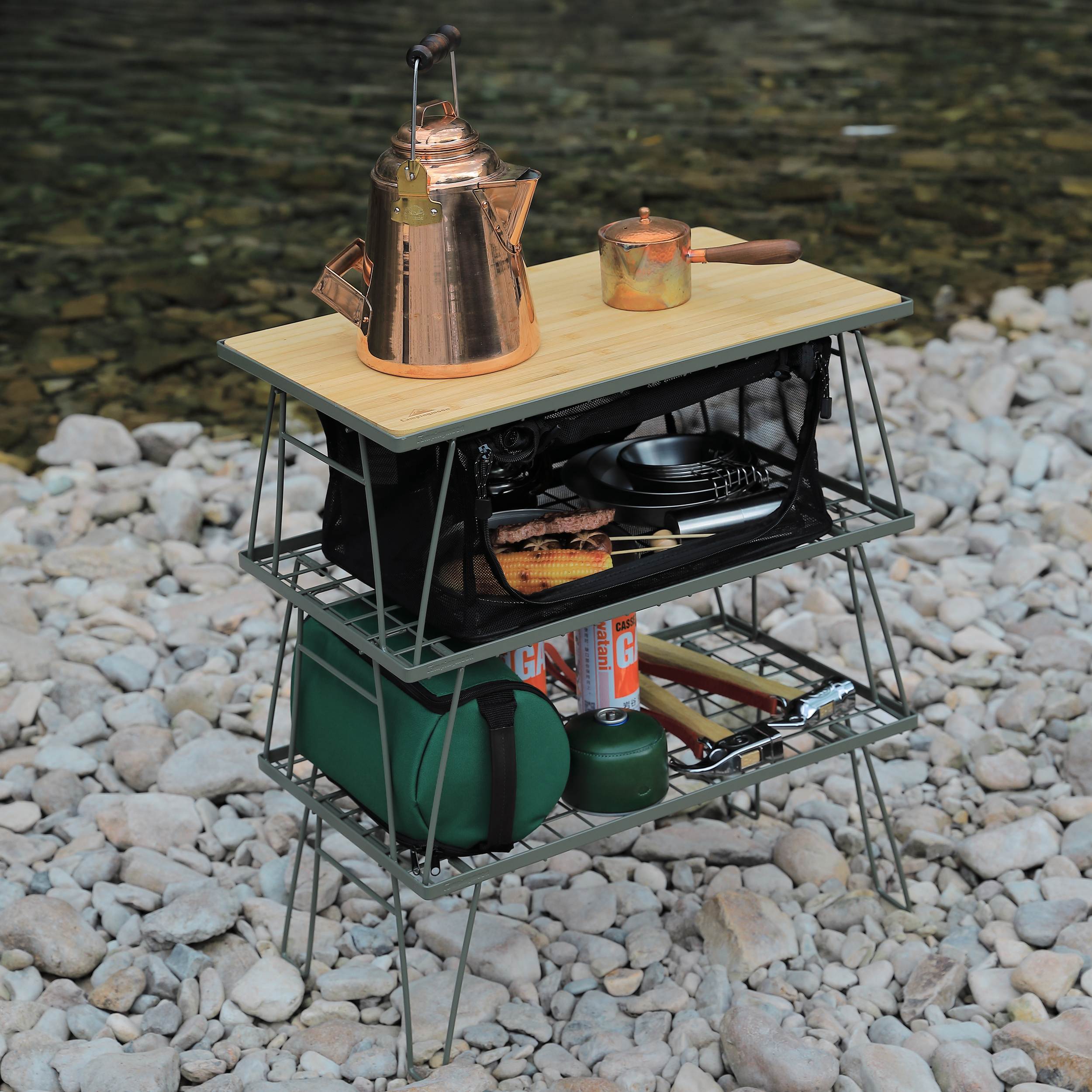 Campingmoon フィールドラック用メッシュボックス T-2303 – ラック下段