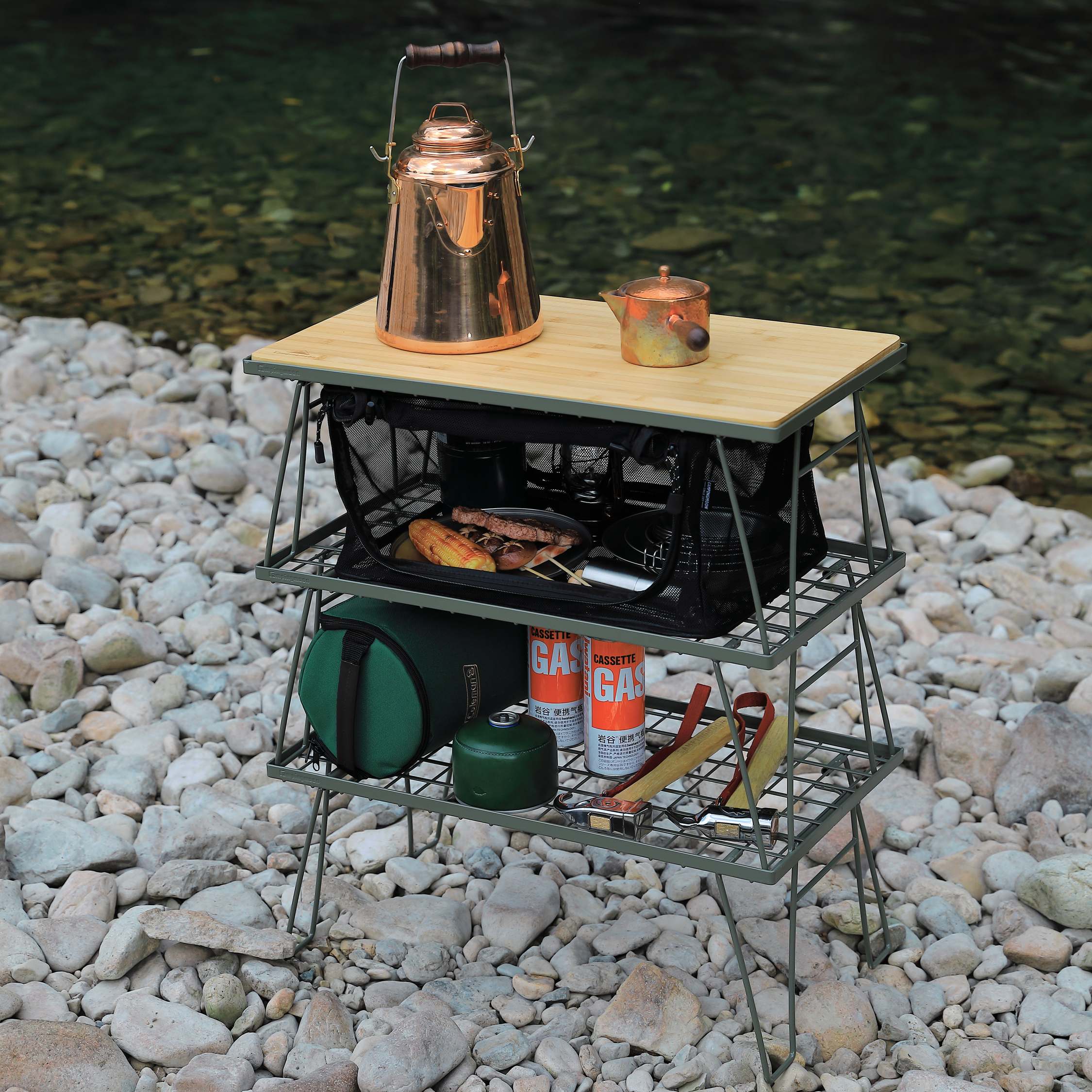 Campingmoon フィールドラック用メッシュボックス T-2303 – ラック下段