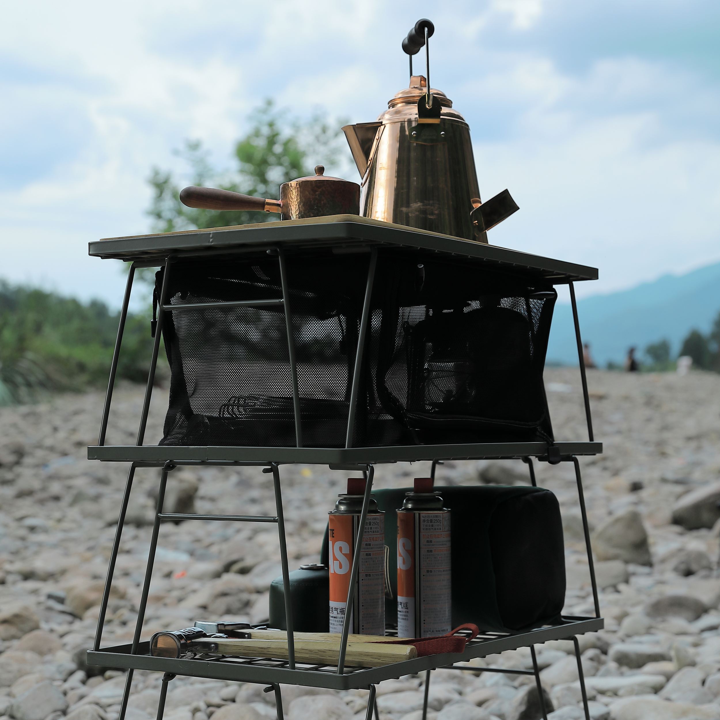 Campingmoon フィールドラック用メッシュボックス T-2303 – ラック下段