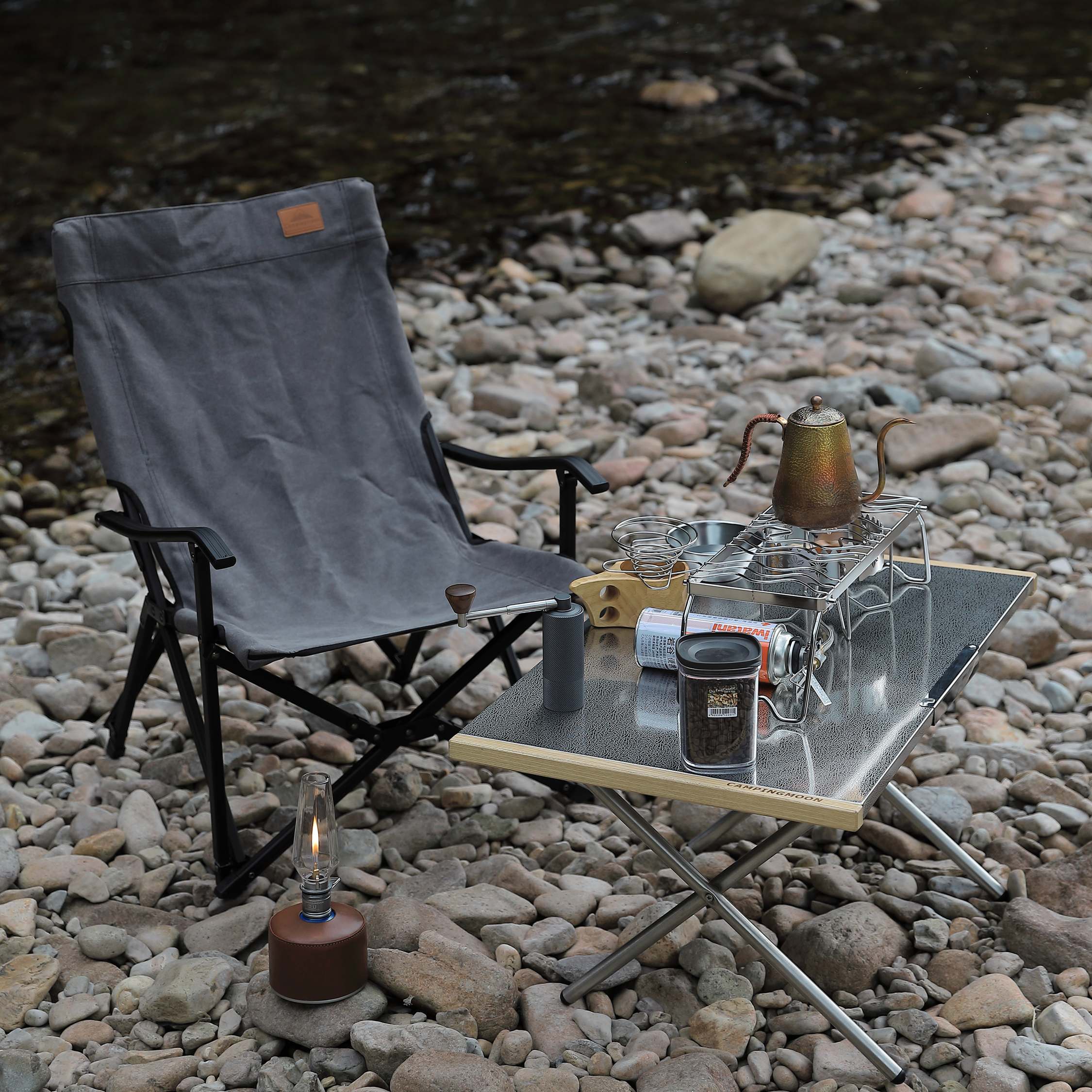 Campingmoon 焚き火テーブル T-370 – 耐熱ステンレス天板 – camping moon