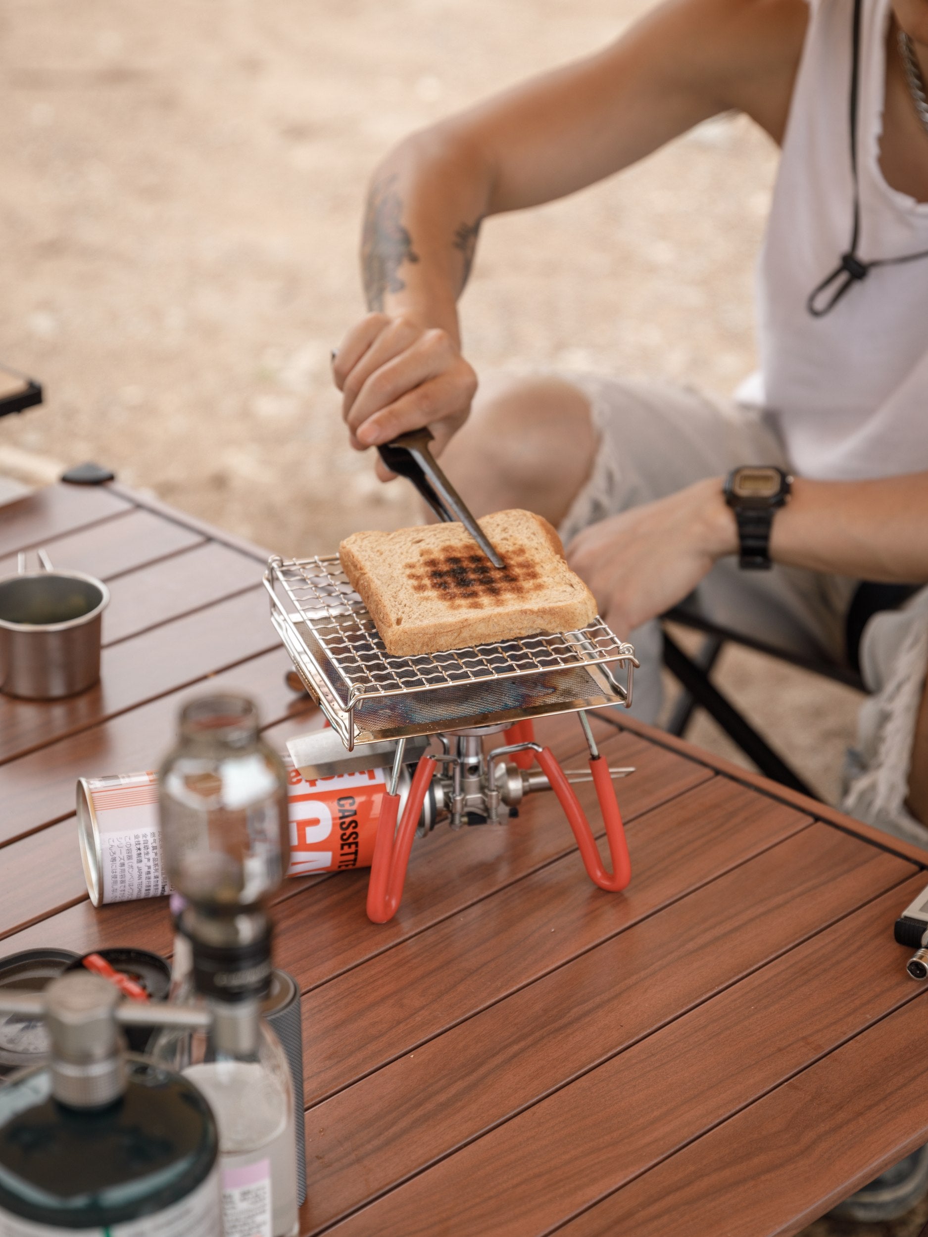 遠赤外線　ガス　バーベキュー　ロースター Campingmoon ミニロースター US-1615 – バーナーパット兼用 – camping moon